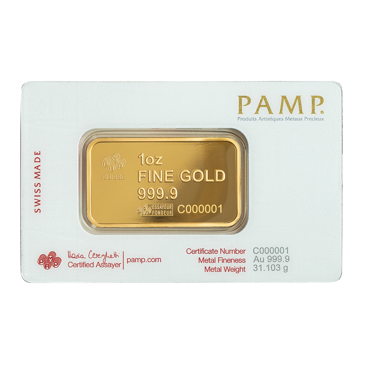 Picture of Pamp America the Free – American Buffalo 1 oz Gold Bar - In Assay