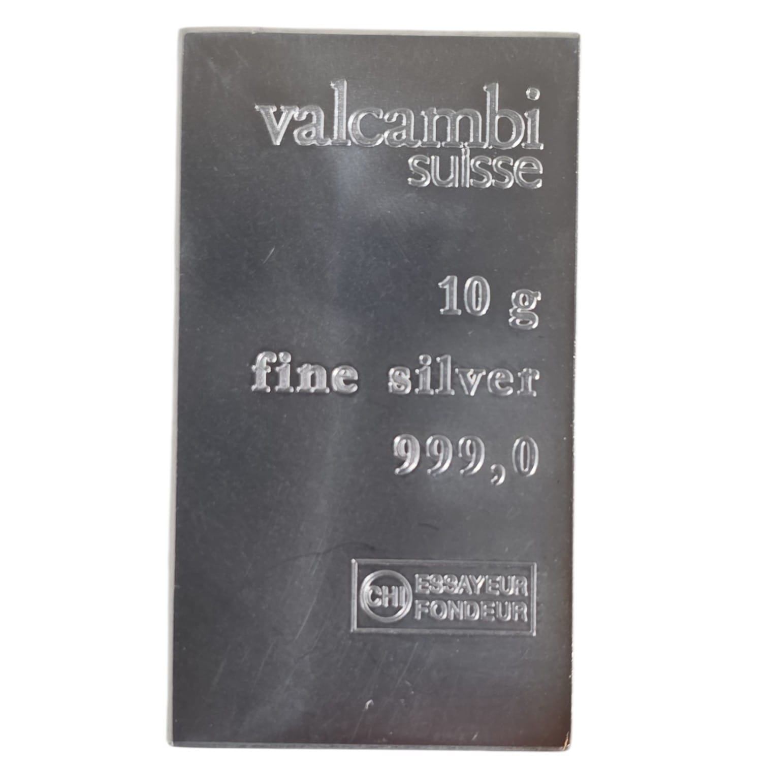 Picture of Valcambi Suisse 10 Gram Toned Silver Bar Cut from 10x10 CombiBar Card- No Assay
