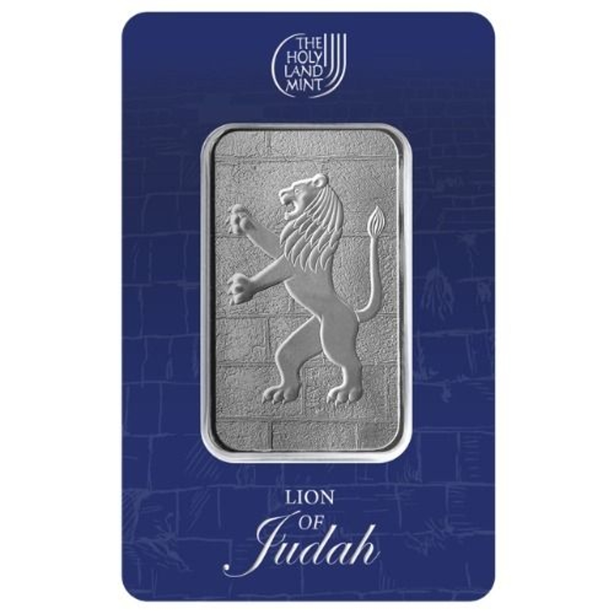 Picture of Holy Land Mint Lion of Judah 1 oz Silver Bar – In Assay Card