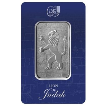 Picture of Holy Land Mint Lion of Judah 1 oz Silver Bar – In Assay Card