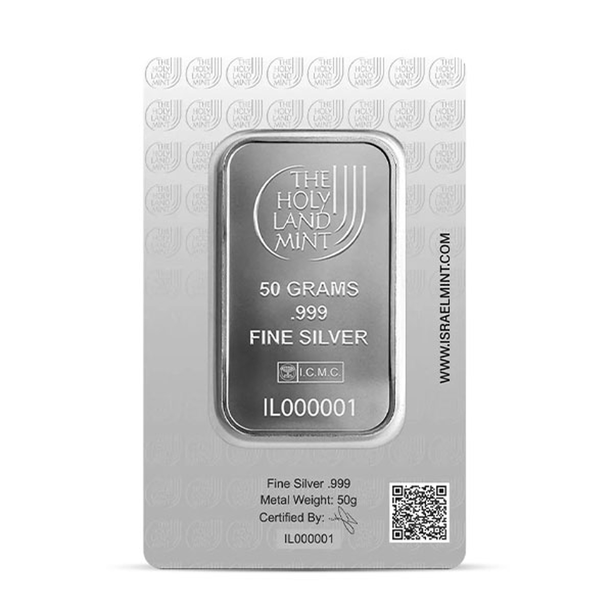 Picture of Holy Land Mint Dove of Peace 50 Gram Silver Bar – In Assay Card