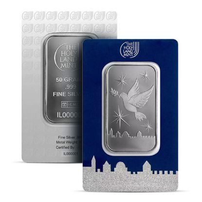 Picture of Holy Land Mint Dove of Peace 50 Gram Silver Bar – In Assay Card