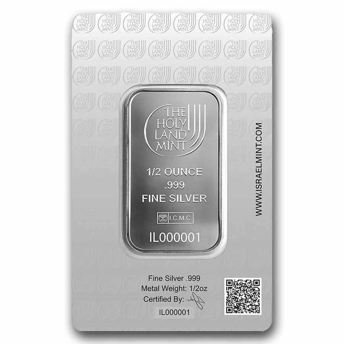 Picture of Holy Land Mint Dove of Peace 1/2 oz Silver Bar – In Assay Card