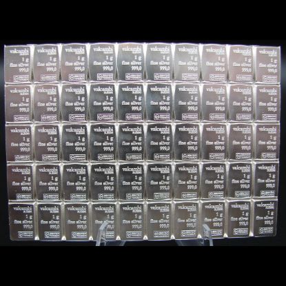 Picture of Valcambi Suisse 50 x 1 Gram Silver Bars from CombiBar –No Assay