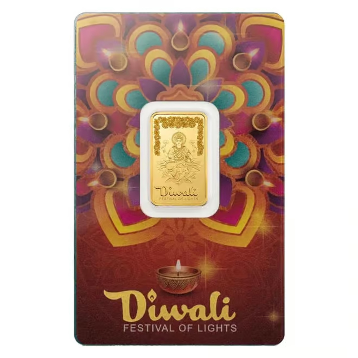 Picture of Pamp Sussie Diwali Lakshmi & Rangoli 5 Gram Gold Bar - In Assay Card
