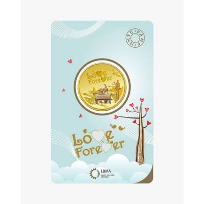 Picture of PAMP-MMTC Love Forever 5 Gram 24K .9999 Fine Colorized Gold Coin - In Assay