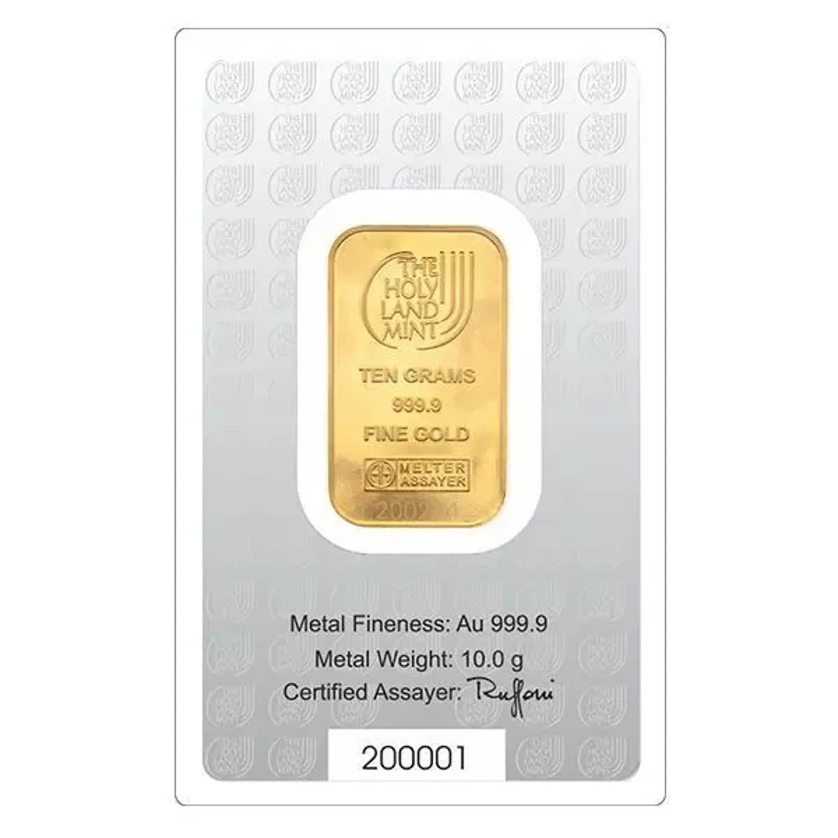Picture of Holy Land Mint Dove of Peace 10 Gram Gold Bar - In Assay