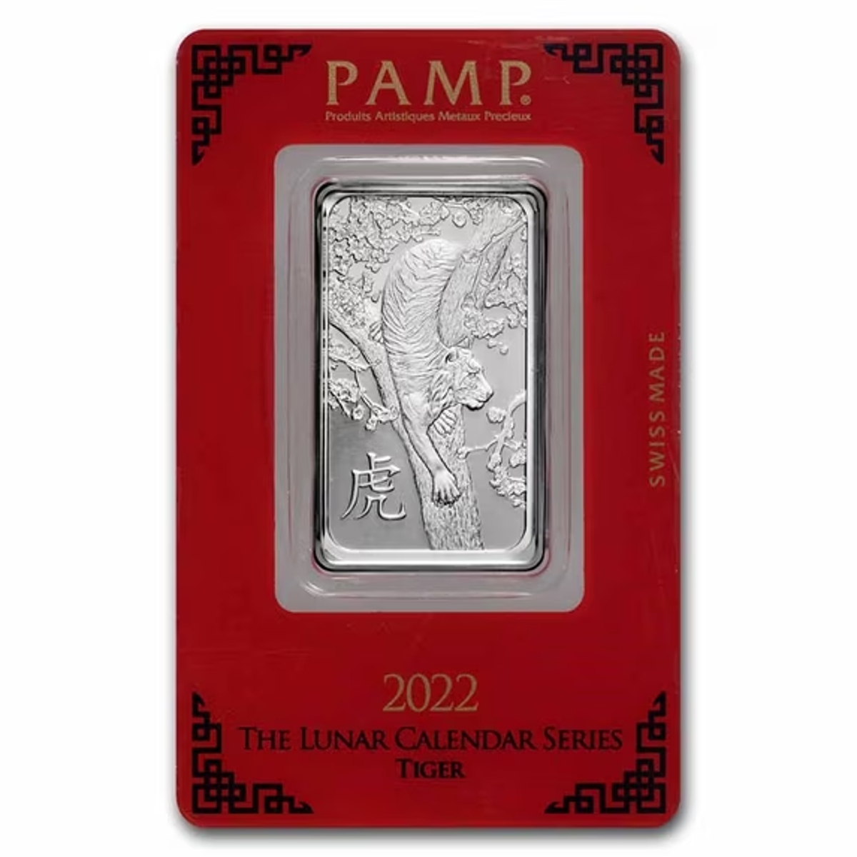 Picture of 2022 Pamp Suisse Lunar Year of the Tiger 1 oz Platinum Bar - In Assay