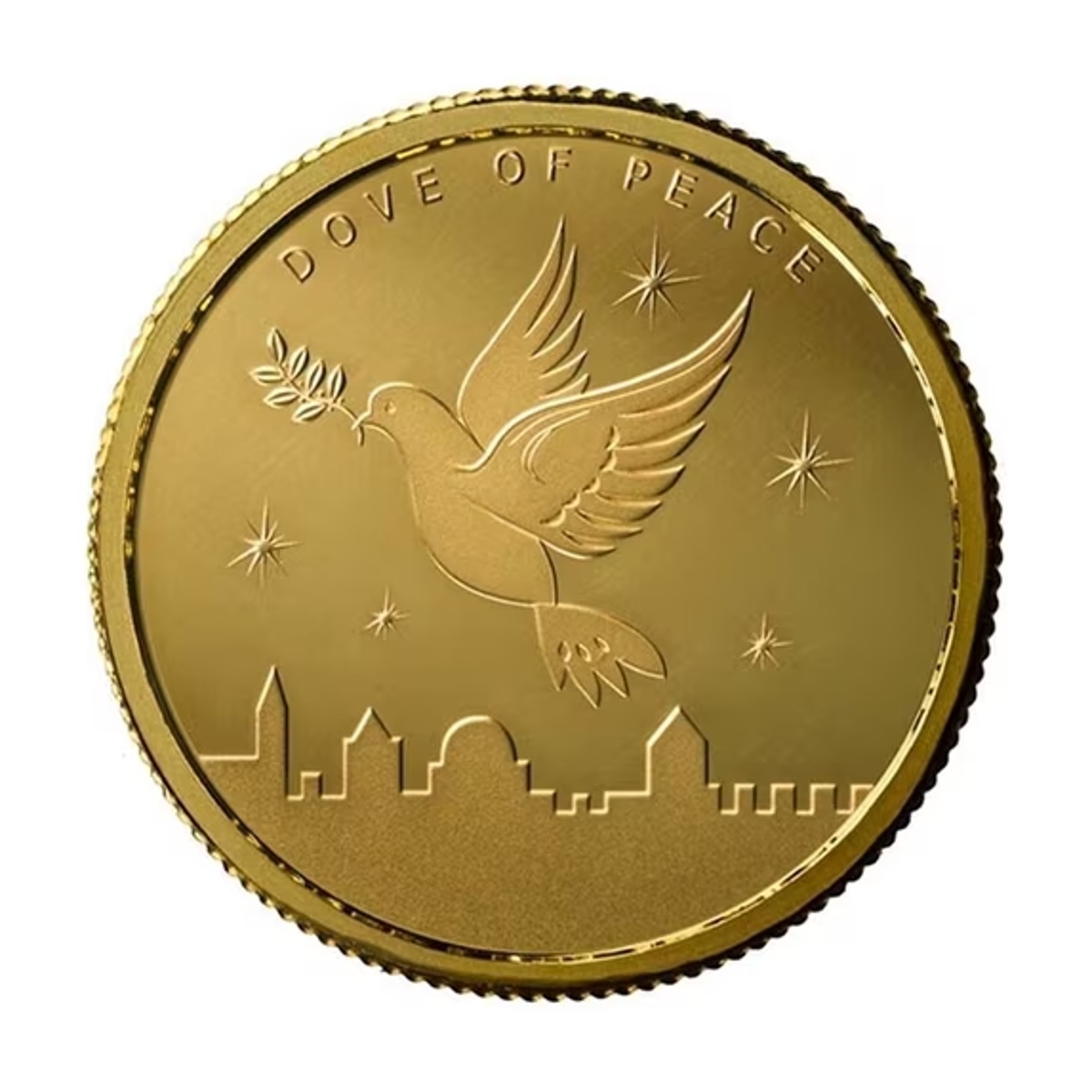 Picture of 2022 Holy Land Mint Dove of Peace 1/10 oz Gold Round - In Mint Capsule
