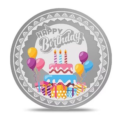 Picture of Pamp MMTC Happy Birthday Gift Box - 20 Gram Colorized Silver Coin - Yellow Box