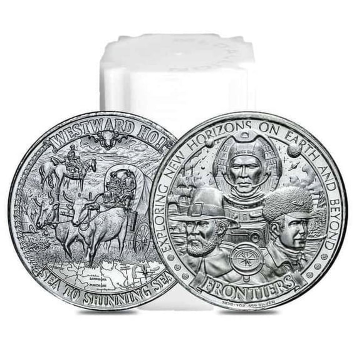 Picture of 2020 Mason Mint Frontiers Westward Ho! 1 oz Antique Silver Round