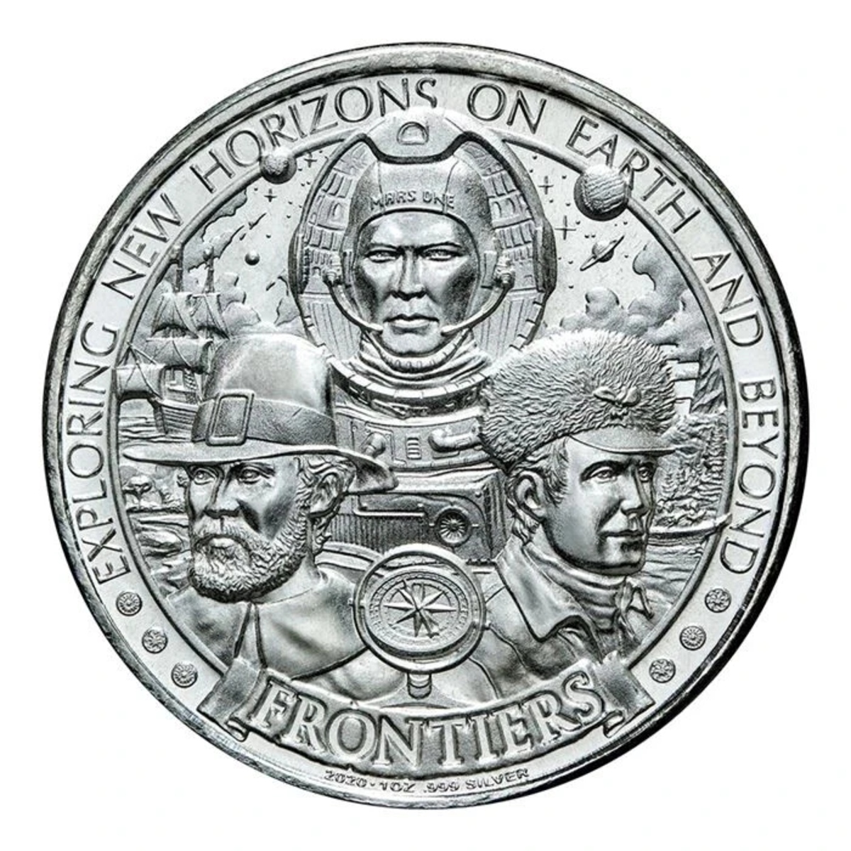 Picture of 2020 Mason Mint Frontiers Westward Ho! 1 oz Antique Silver Round