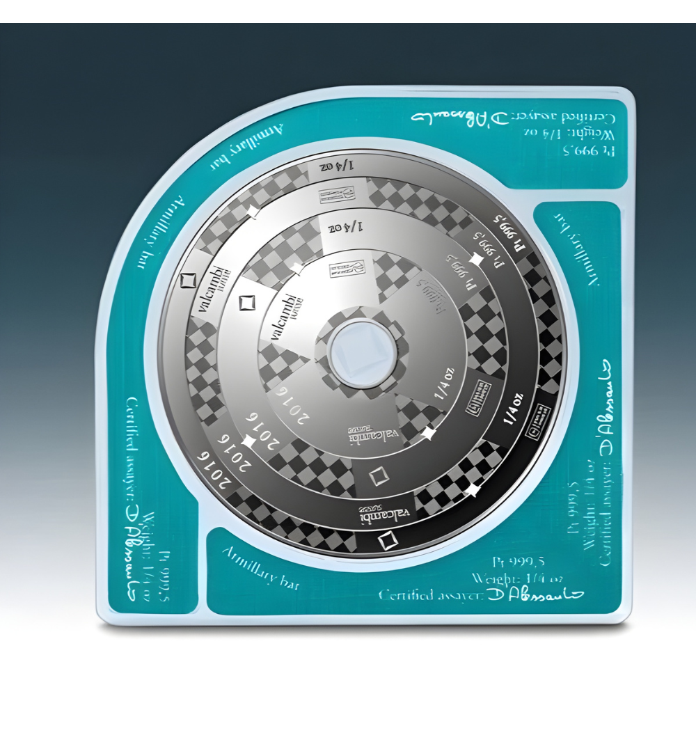 Picture of 2016 Valcambi Armillary 1 oz Platinum Combibar (4 x 1/4 oz) - Hard Assay