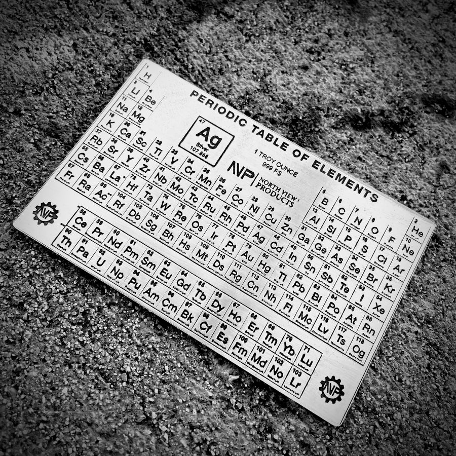 Picture of North View Products Periodic Table 1 oz Silver Card w/Sleeve & Box