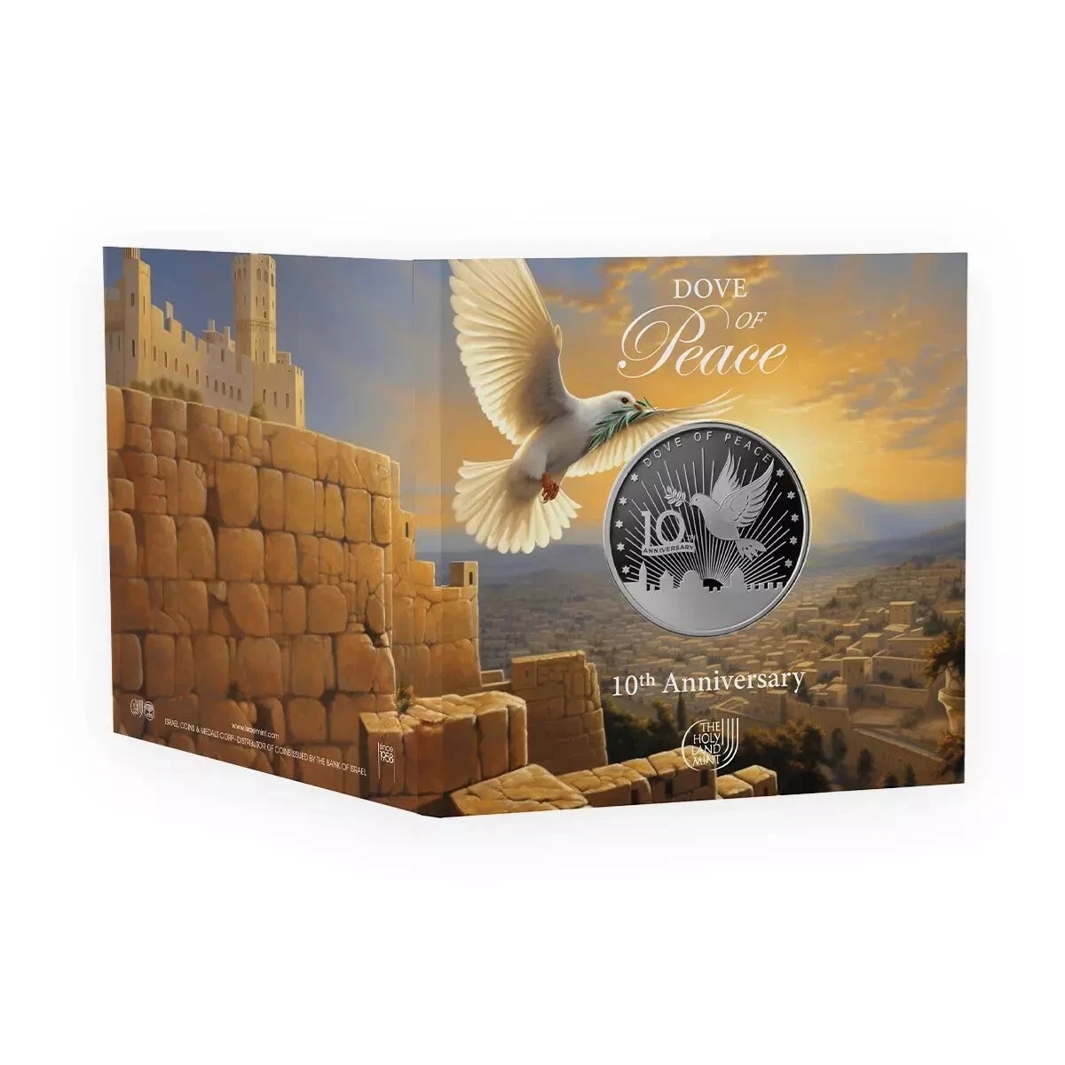Picture of 2024 Holy Land Mint Dove of Peace 10th Anniversary 1 oz Silver Coin - In Capsule