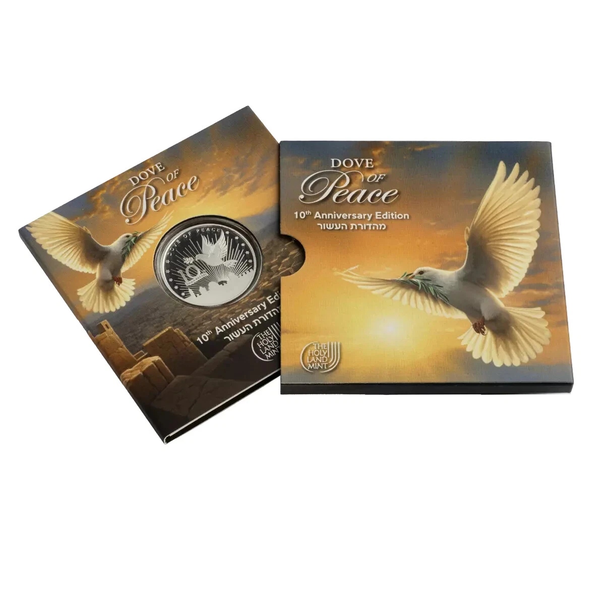 Picture of 2024 Holy Land Mint Dove of Peace 10th Anniversary 1 oz Silver Coin - In Capsule