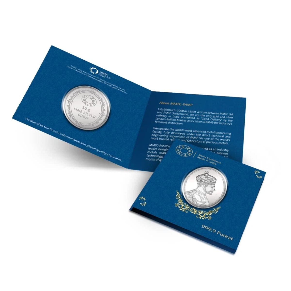 Picture of Pamp Mmtc King Oval Shaped 50 Gram Silver Coin - In Card