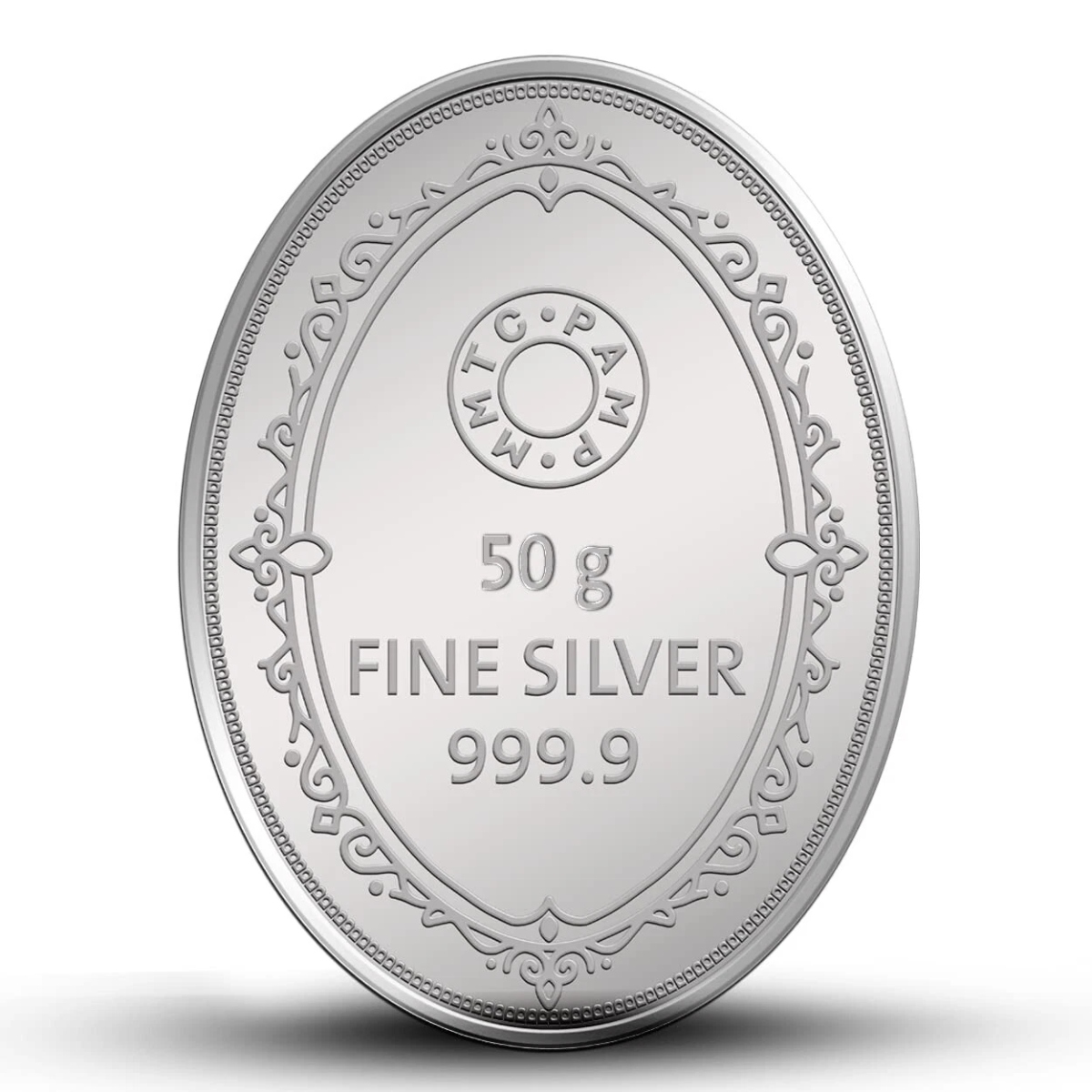 Picture of Pamp Mmtc King Oval Shaped 50 Gram Silver Coin - In Card