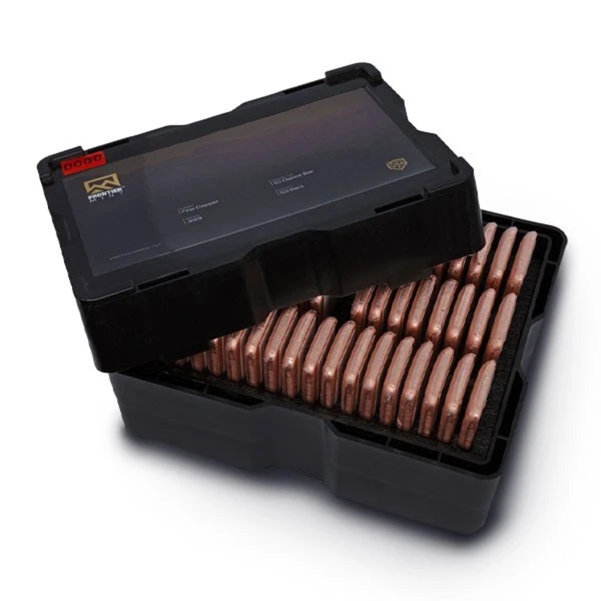 Picture of  Frontier Mint 500 oz Copper Monster Box - 50x 10 oz .999 Fine Copper Bars