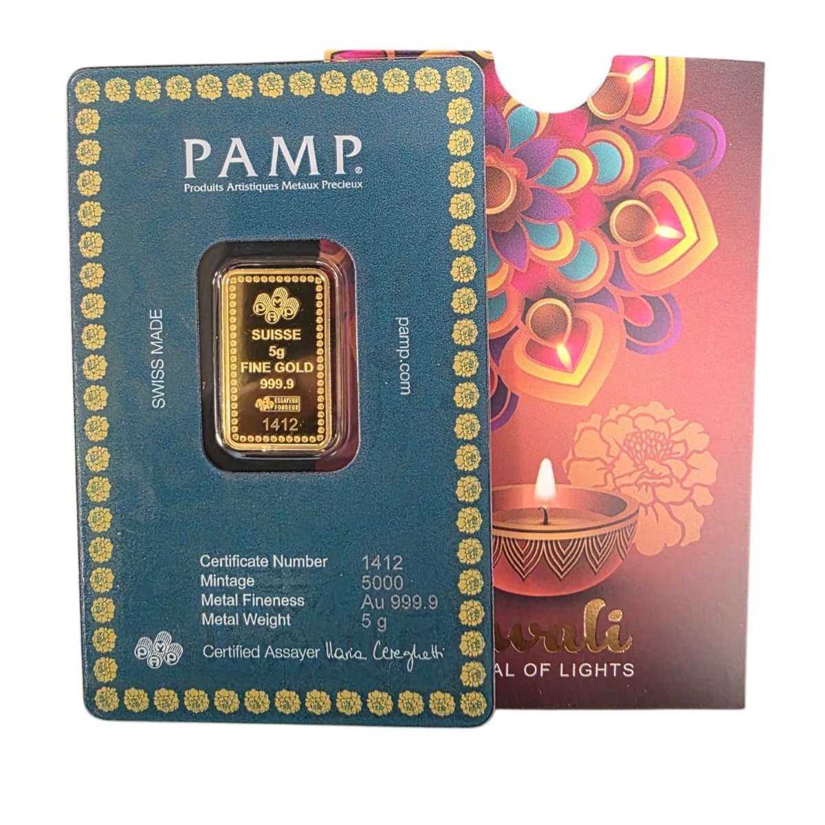 Picture of Pamp Sussie Diwali  5 Gram Gold Bar - In Assay Card