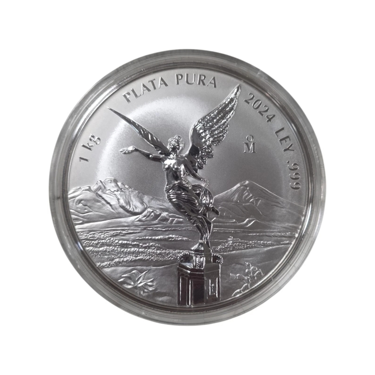 Picture of 2024 Mexico 1 Kilo Reverse Proof Libertad BU Silver Coin-In Deformed Capsule