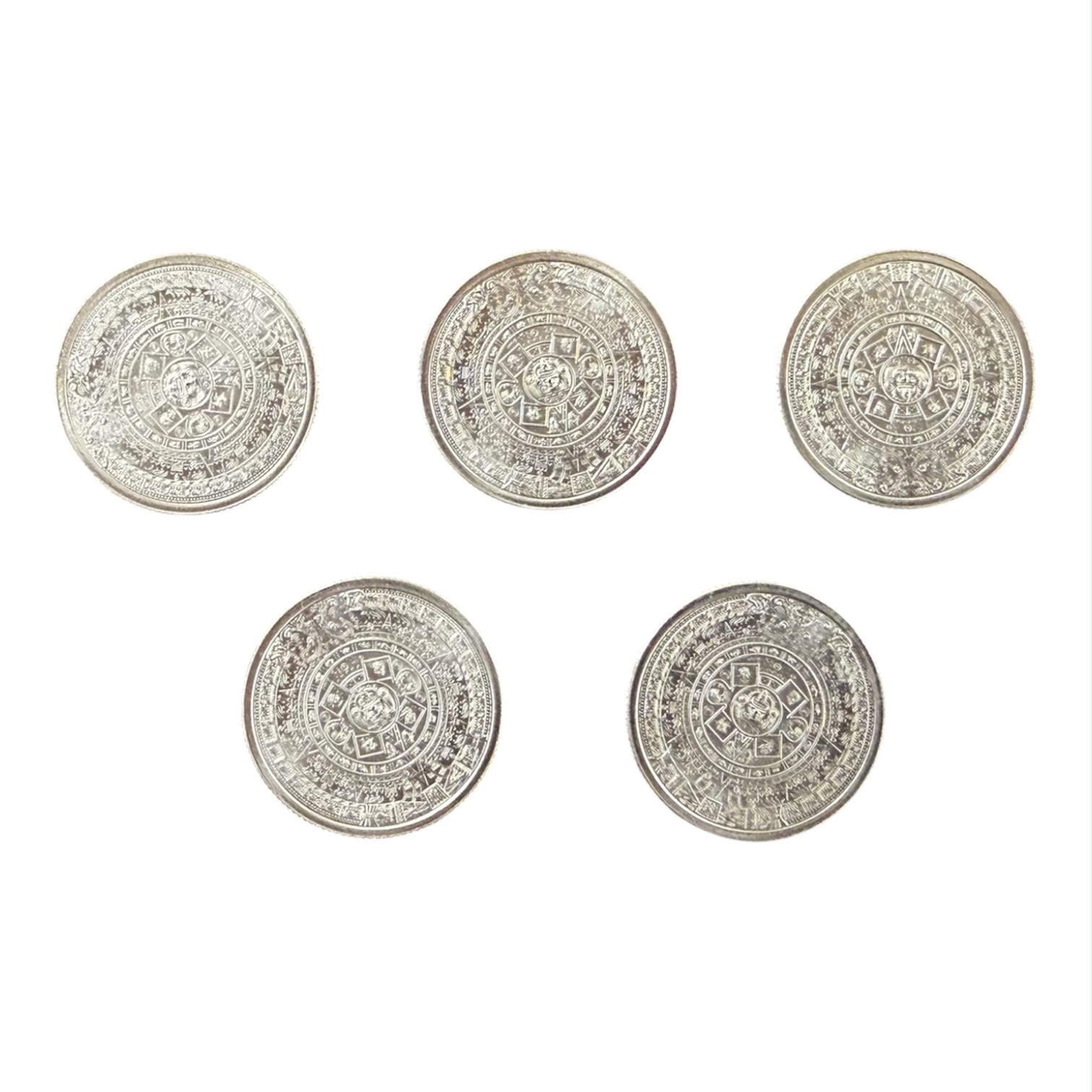 Picture of GSM Aztec Mayan Calendar 1/10 oz Silver Round - Lot of 5 - Total 1/2 oz Silver