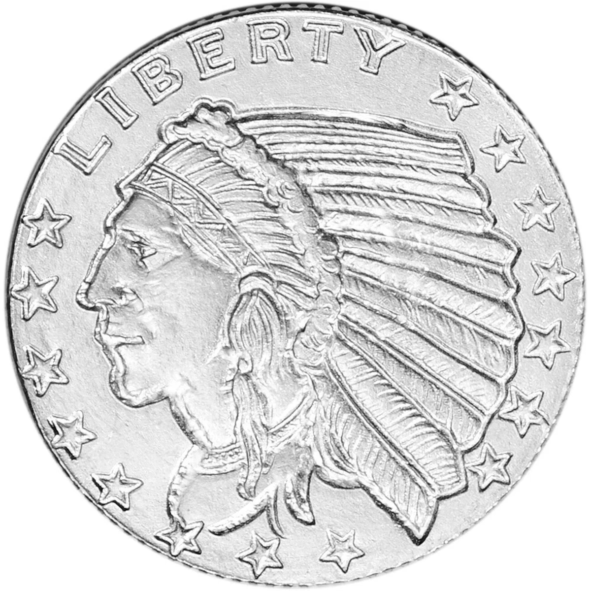 Picture of  GSM Incuse Indian 1/10 oz Silver Round - Lot of 5 - Total 1/2 oz Silver